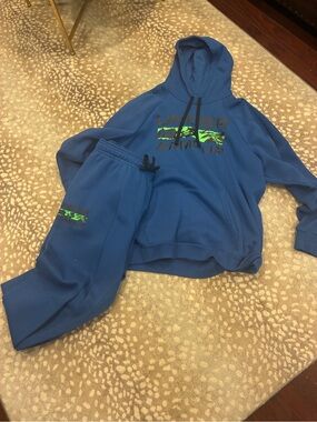 Under Armour Blue Logo Hoodie & sweat pants Set